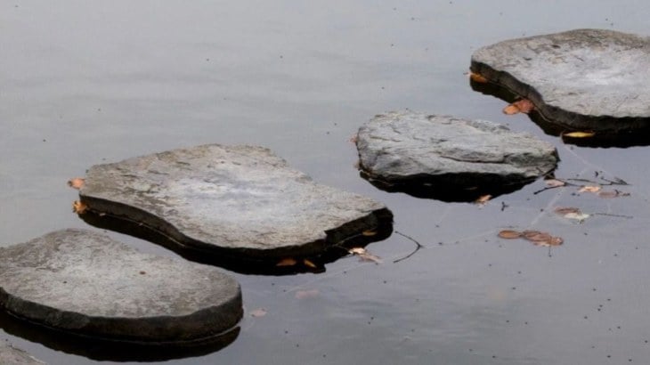 Steeping stones across water
