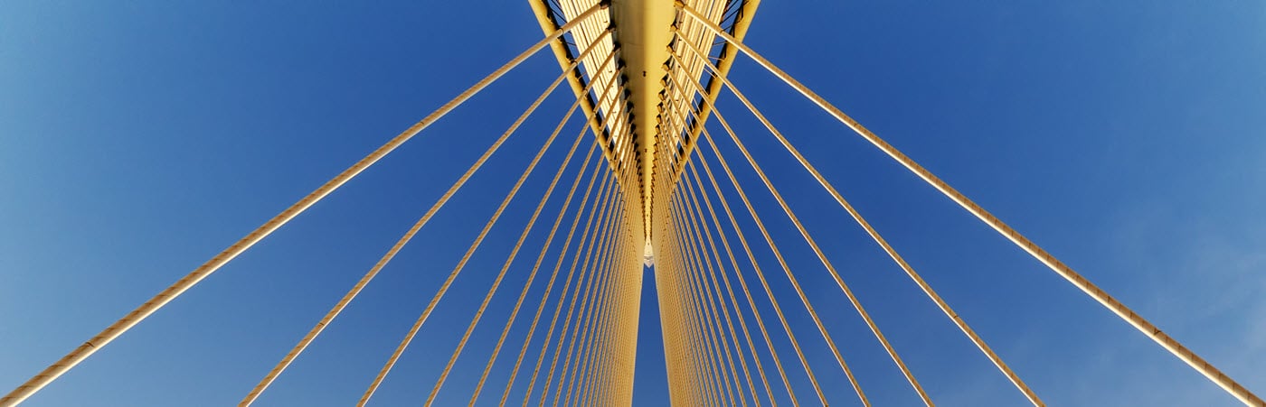 Suspension Bridge Cable Against Blue Sky